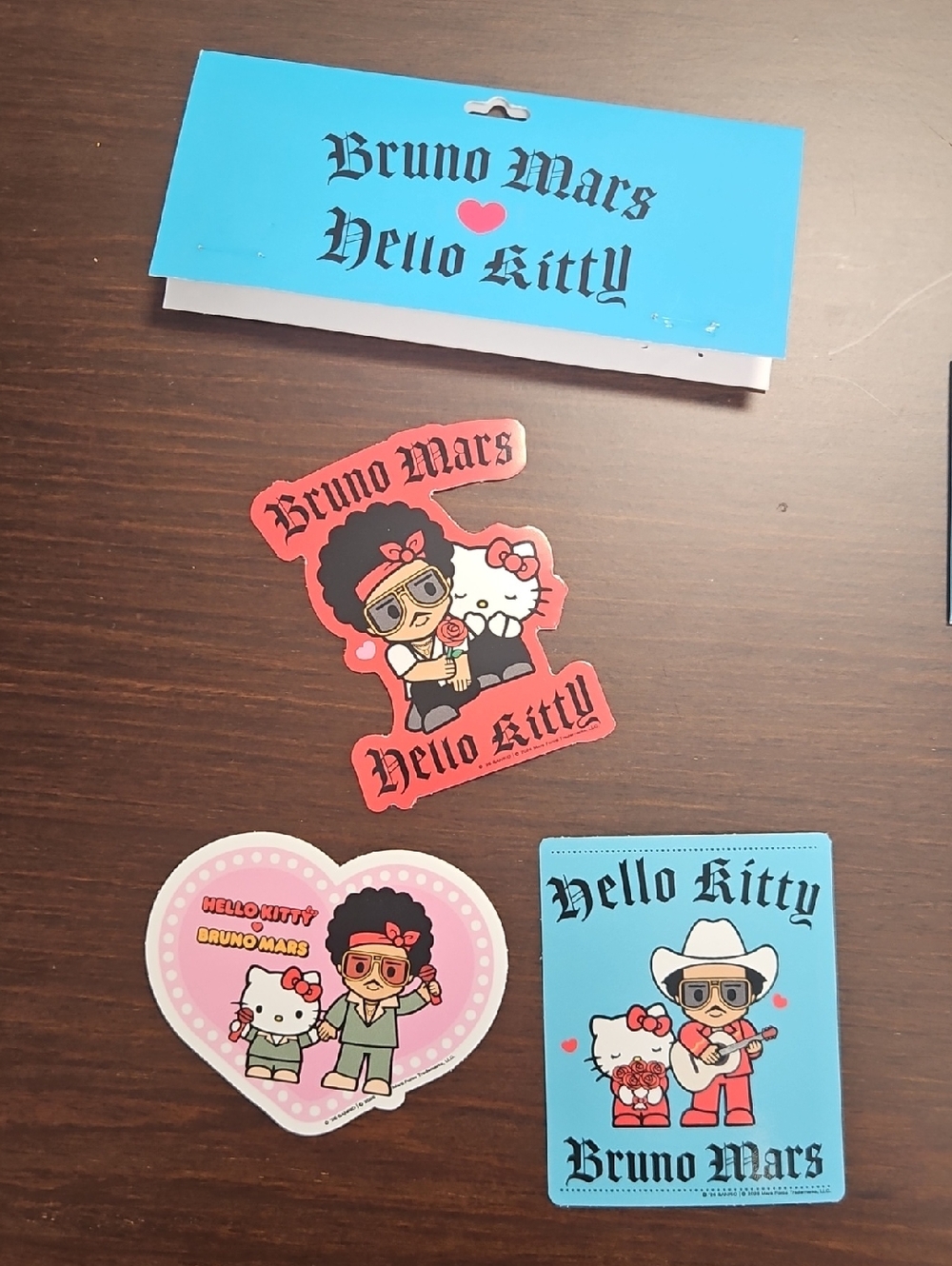 Bruno Mars x Hello Kitty Sticker Pack - Pink & Blue Hearts